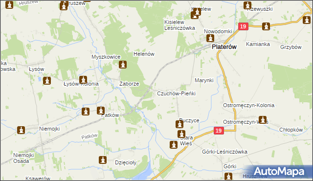 mapa Czuchów-Pieńki, Czuchów-Pieńki na mapie Targeo