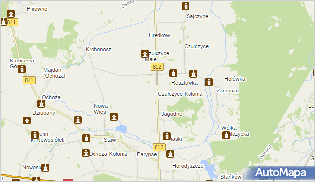 mapa Czułczyce-Kolonia, Czułczyce-Kolonia na mapie Targeo