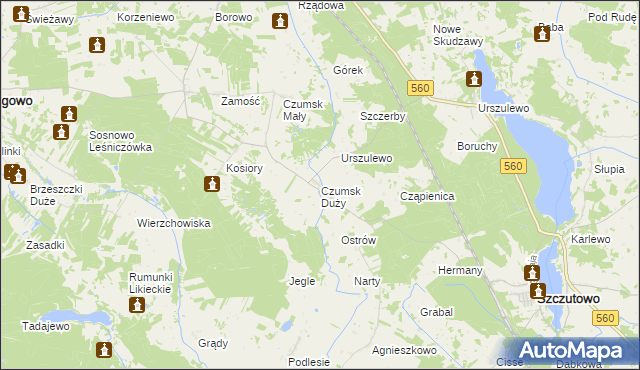 mapa Czumsk Duży, Czumsk Duży na mapie Targeo