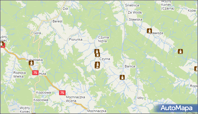 mapa Czyrna, Czyrna na mapie Targeo