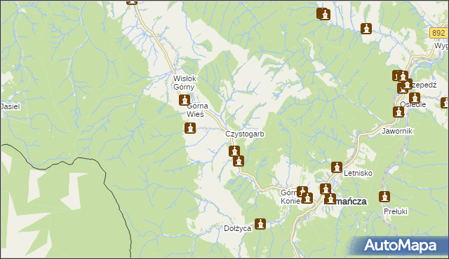 mapa Czystogarb, Czystogarb na mapie Targeo