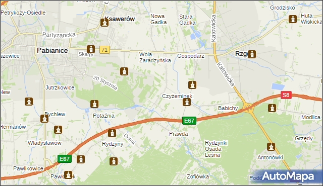 mapa Czyżeminek, Czyżeminek na mapie Targeo