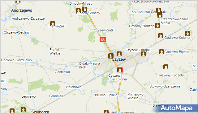 mapa Czyżew Ruś-Wieś, Czyżew Ruś-Wieś na mapie Targeo