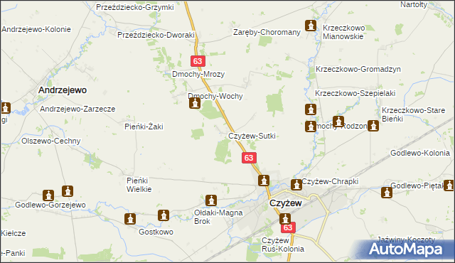 mapa Czyżew-Sutki, Czyżew-Sutki na mapie Targeo
