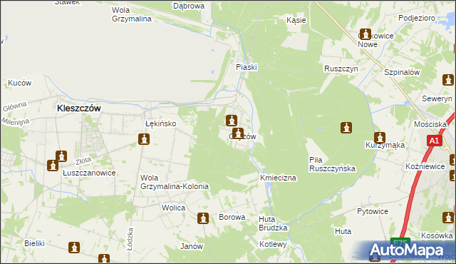 mapa Czyżów gmina Kleszczów, Czyżów gmina Kleszczów na mapie Targeo