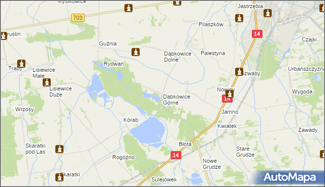 mapa Dąbkowice Górne, Dąbkowice Górne na mapie Targeo