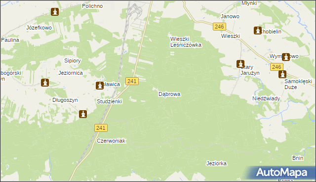 mapa Dąbrowa gmina Szubin, Dąbrowa gmina Szubin na mapie Targeo