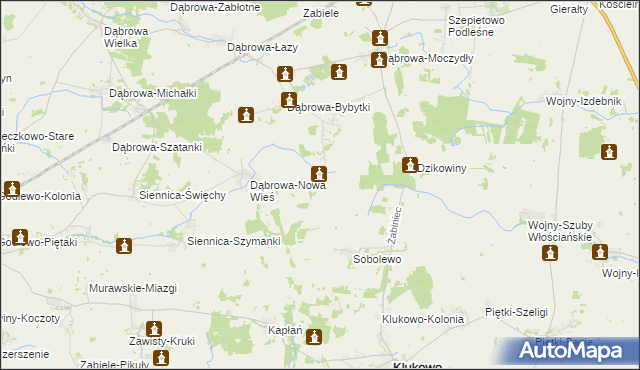 mapa Dąbrowa-Tworki, Dąbrowa-Tworki na mapie Targeo