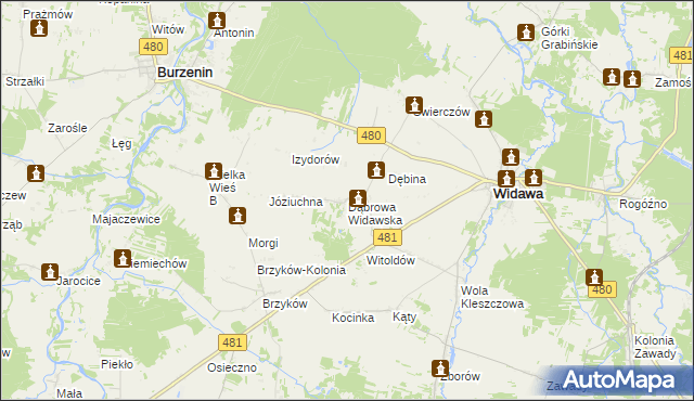 mapa Dąbrowa Widawska, Dąbrowa Widawska na mapie Targeo