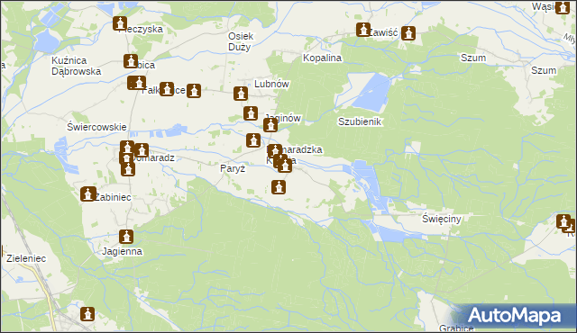 mapa Dąbrówka Dolna gmina Pokój, Dąbrówka Dolna gmina Pokój na mapie Targeo