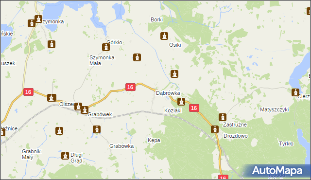 mapa Dąbrówka gmina Orzysz, Dąbrówka gmina Orzysz na mapie Targeo