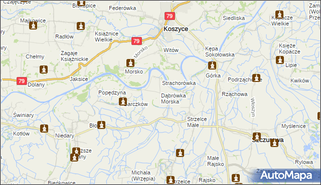 mapa Dąbrówka Morska, Dąbrówka Morska na mapie Targeo