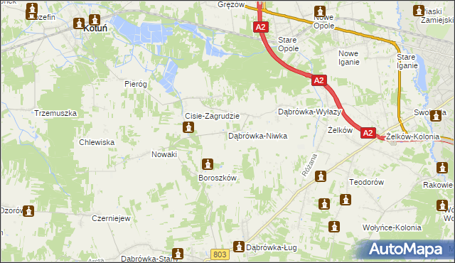 mapa Dąbrówka-Niwka, Dąbrówka-Niwka na mapie Targeo