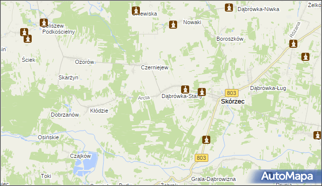 mapa Dąbrówka-Stany, Dąbrówka-Stany na mapie Targeo