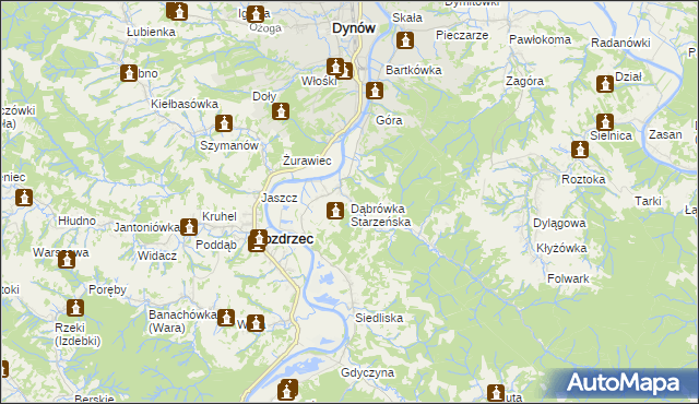 mapa Dąbrówka Starzeńska, Dąbrówka Starzeńska na mapie Targeo