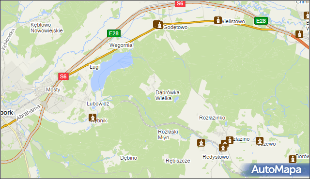 mapa Dąbrówka Wielka gmina Łęczyce, Dąbrówka Wielka gmina Łęczyce na mapie Targeo