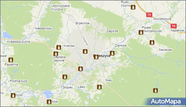 mapa Daleszyce, Daleszyce na mapie Targeo