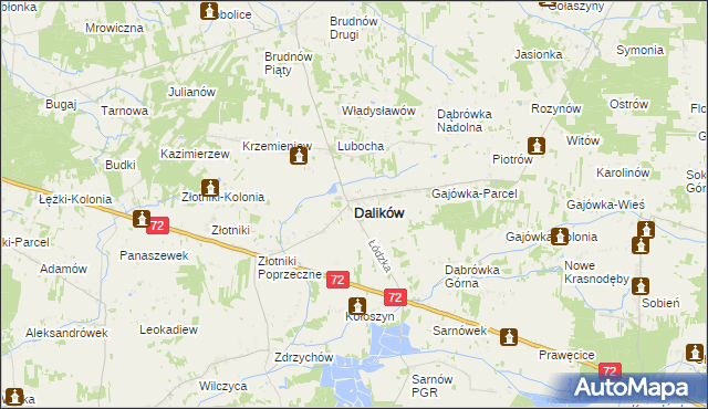 mapa Dalików, Dalików na mapie Targeo