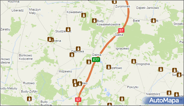 mapa Dalnia gmina Strzegowo, Dalnia gmina Strzegowo na mapie Targeo