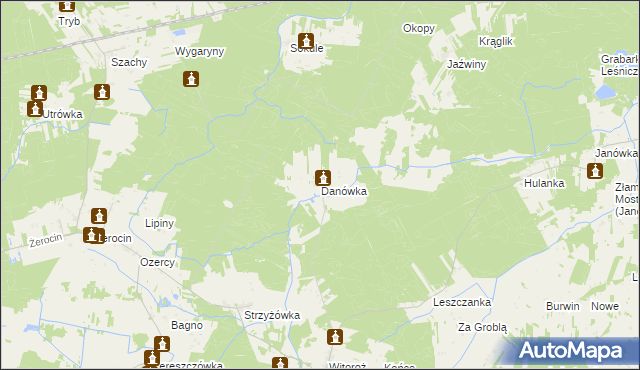 mapa Danówka, Danówka na mapie Targeo