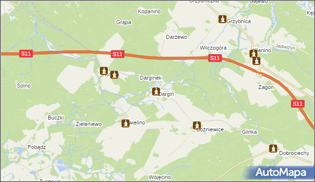 mapa Dargiń, Dargiń na mapie Targeo