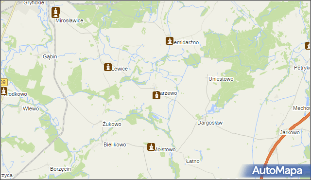 mapa Darżewo gmina Brojce, Darżewo gmina Brojce na mapie Targeo