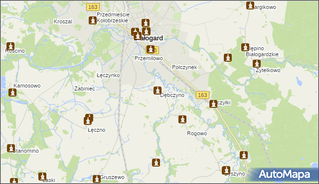 mapa Dębczyno, Dębczyno na mapie Targeo