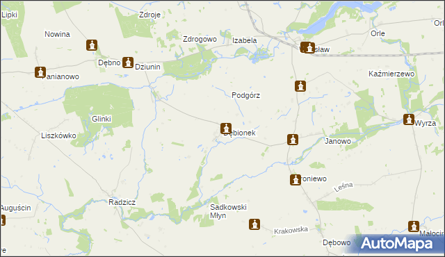 mapa Dębionek, Dębionek na mapie Targeo