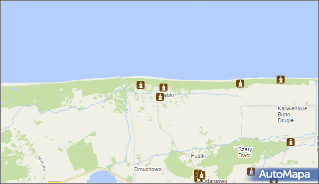 mapa Dębki, Dębki na mapie Targeo