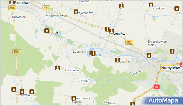 mapa Dębnik gmina Wilków, Dębnik gmina Wilków na mapie Targeo