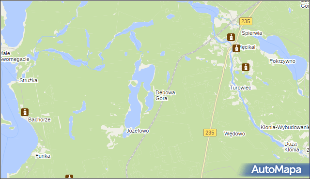 mapa Dębowa Góra gmina Brusy, Dębowa Góra gmina Brusy na mapie Targeo