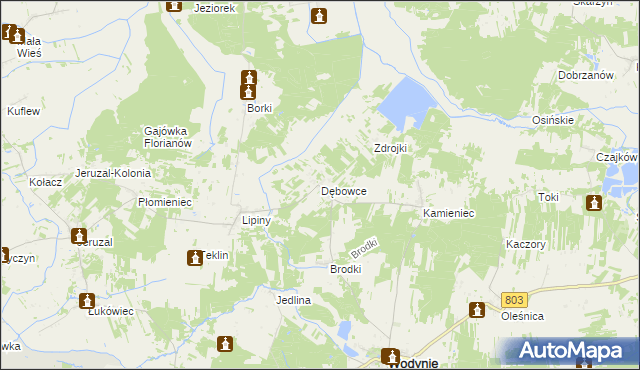 mapa Dębowce, Dębowce na mapie Targeo