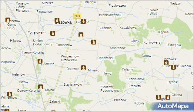 mapa Dębowiczki, Dębowiczki na mapie Targeo