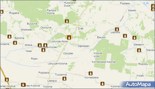 mapa Dębowiec gmina Skierbieszów, Dębowiec gmina Skierbieszów na mapie Targeo