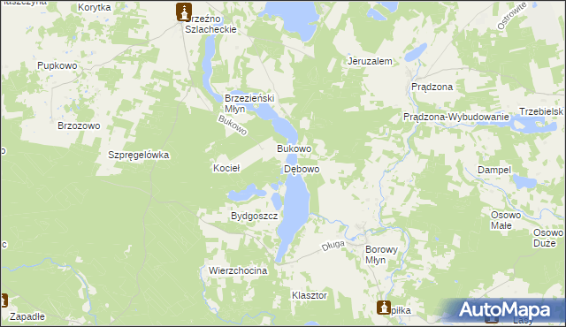 mapa Dębowo gmina Lipnica, Dębowo gmina Lipnica na mapie Targeo