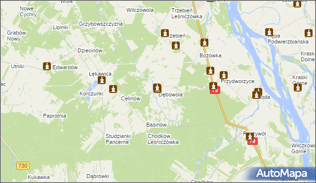 mapa Dębowola, Dębowola na mapie Targeo