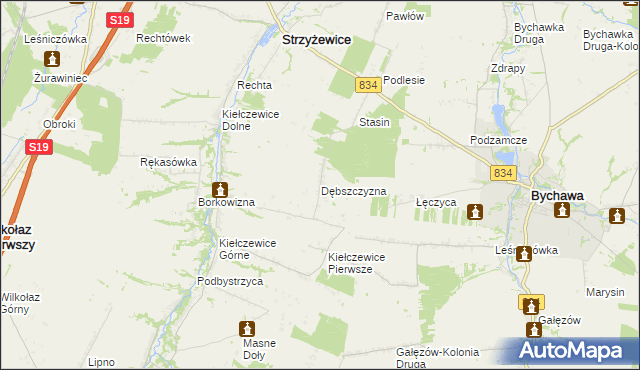 mapa Dębszczyzna, Dębszczyzna na mapie Targeo