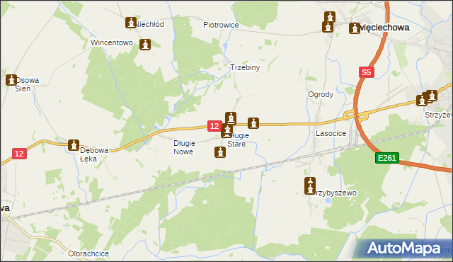 mapa Długie Stare, Długie Stare na mapie Targeo