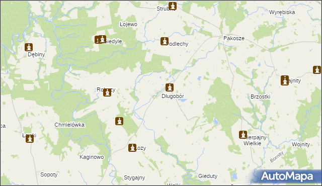 mapa Długobór, Długobór na mapie Targeo