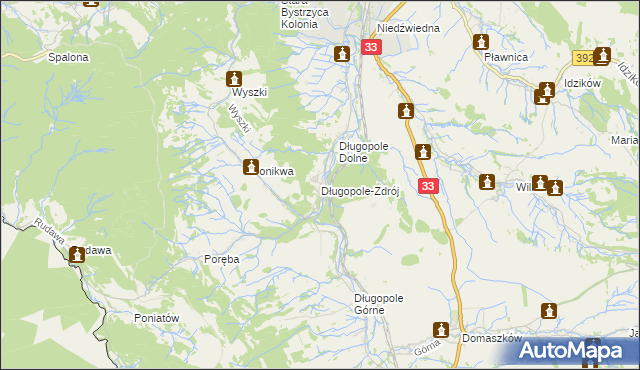 mapa Długopole-Zdrój, Długopole-Zdrój na mapie Targeo