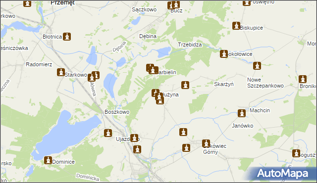 mapa Dłużyna gmina Włoszakowice, Dłużyna gmina Włoszakowice na mapie Targeo