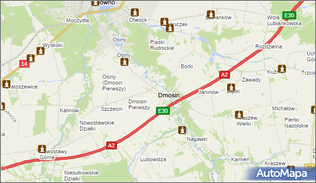 mapa Dmosin, Dmosin na mapie Targeo