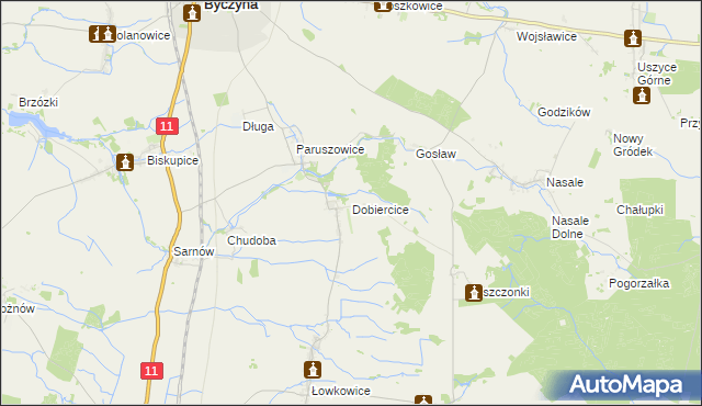 mapa Dobiercice, Dobiercice na mapie Targeo