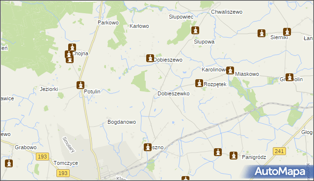 mapa Dobieszewko gmina Kcynia, Dobieszewko gmina Kcynia na mapie Targeo