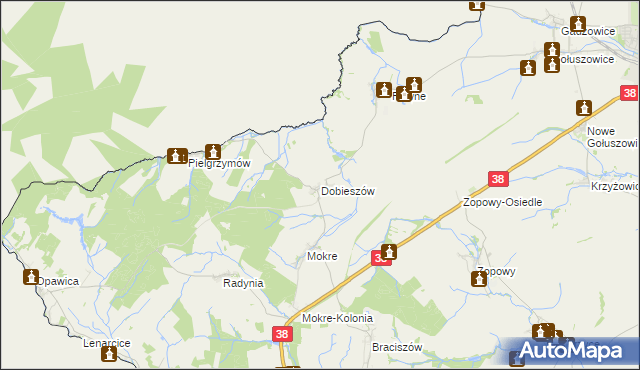 mapa Dobieszów gmina Głubczyce, Dobieszów gmina Głubczyce na mapie Targeo