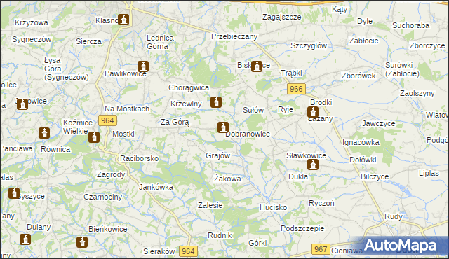 mapa Dobranowice gmina Wieliczka, Dobranowice gmina Wieliczka na mapie Targeo