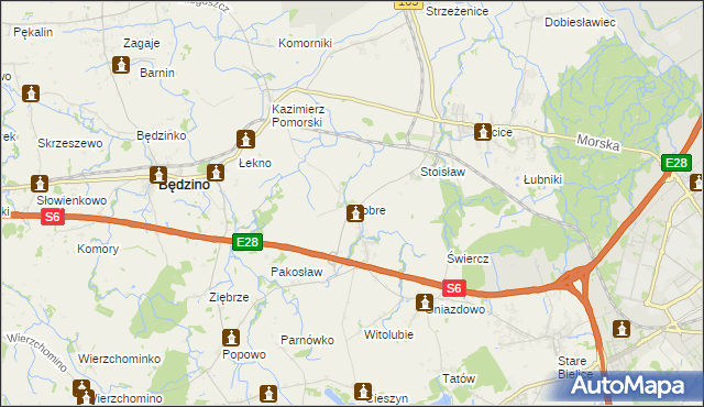 mapa Dobre gmina Będzino, Dobre gmina Będzino na mapie Targeo