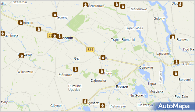 mapa Dobre gmina Brzuze, Dobre gmina Brzuze na mapie Targeo