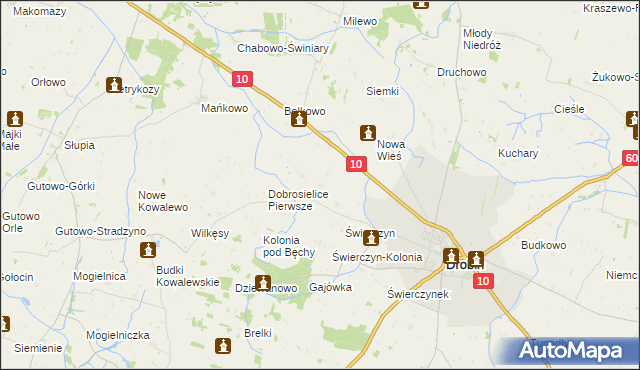 mapa Dobrosielice Drugie, Dobrosielice Drugie na mapie Targeo