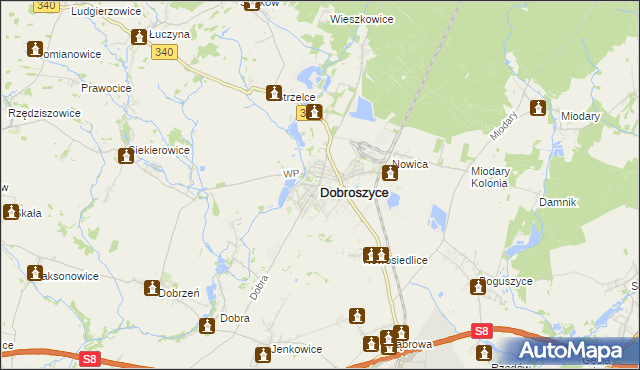 mapa Dobroszyce, Dobroszyce na mapie Targeo